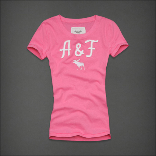 Abercrombie Fitch Mujeres De Cuello Redondo Corto Remera AF8182